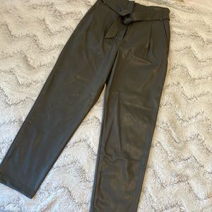 Dynamite Charcoal Leather Trowsers